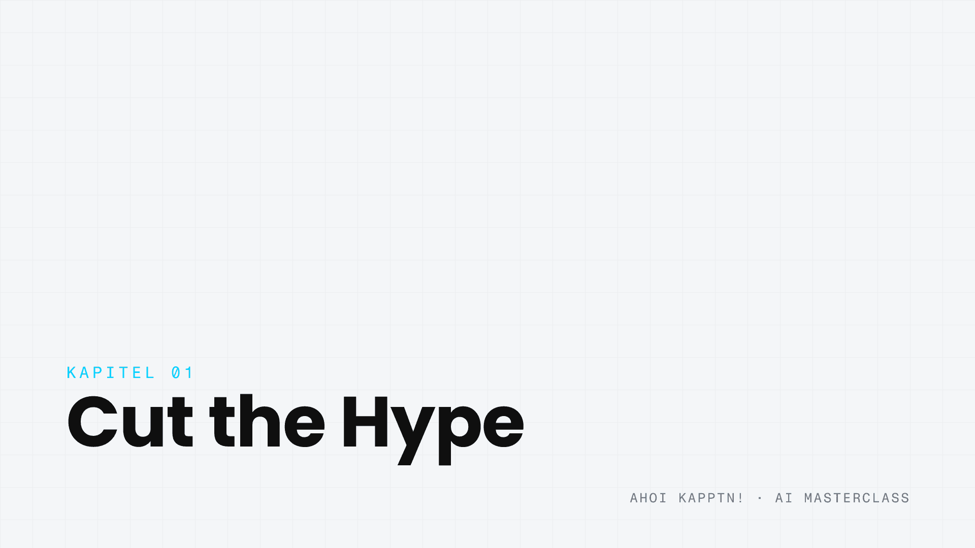 Titelbild Session 1: Cut the Hype